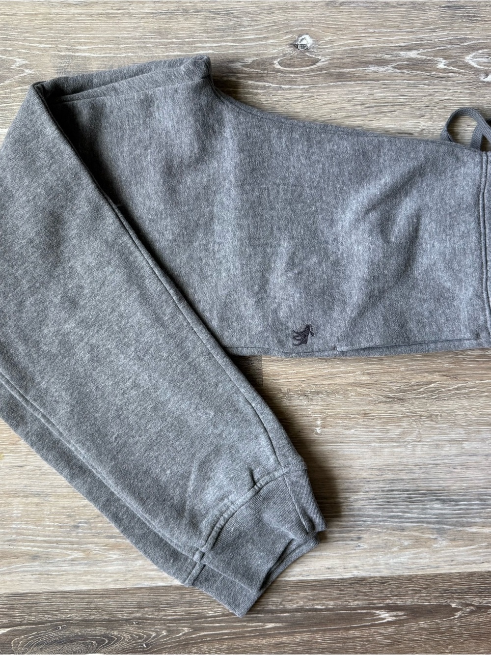 abercrombie kids Gray Fleece Joggers with Subtle Logo